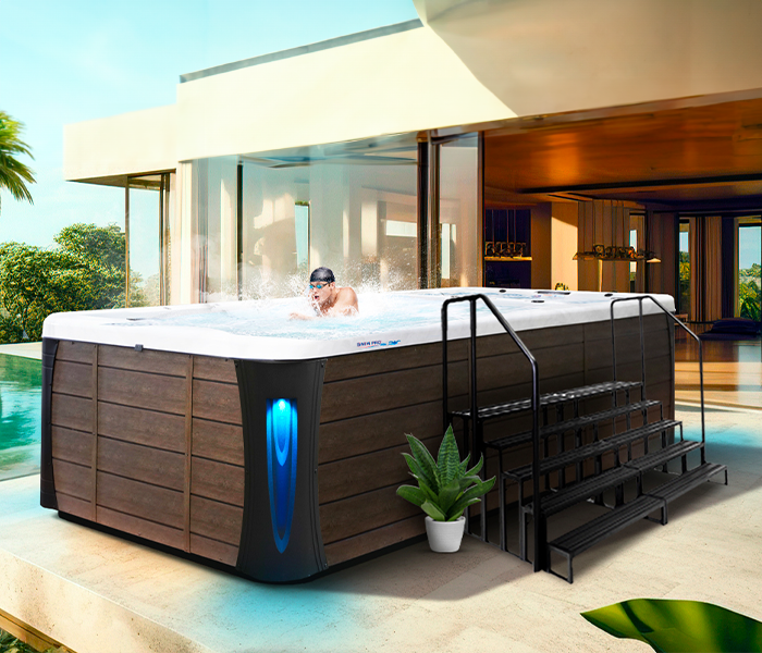Calspas hot tub being used in a family setting - Deerfield Beach